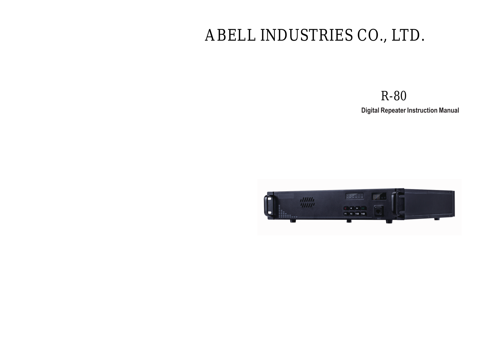 ABELL R 80 User Manual