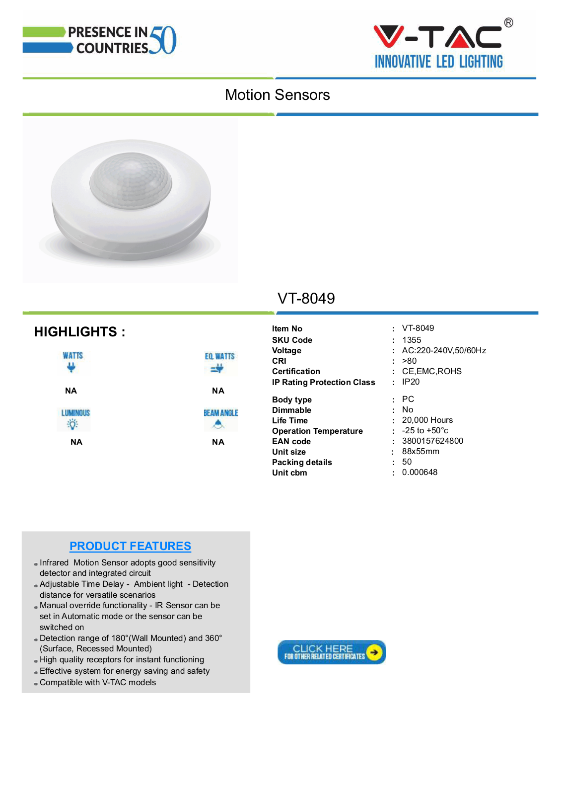 V-TAC VT-1355 Datasheet - ManualMachine.com