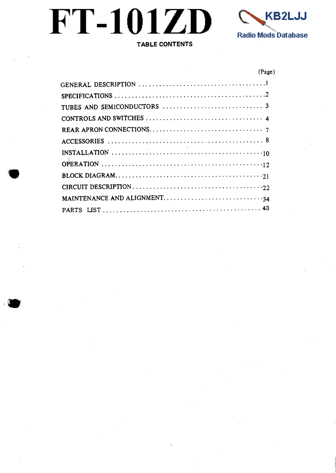 YAESU FT-101ZD User Manual