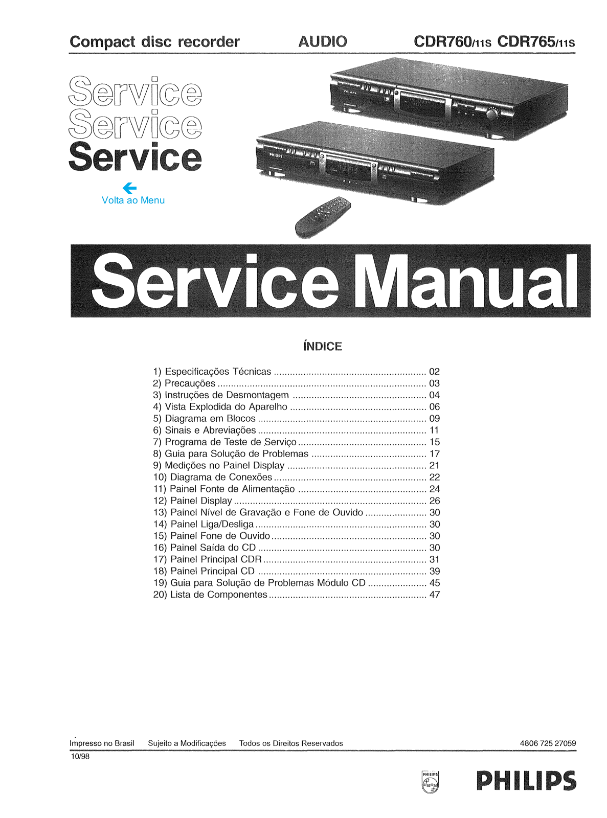 Philips CDR760-11, CDR765-11S Schematic