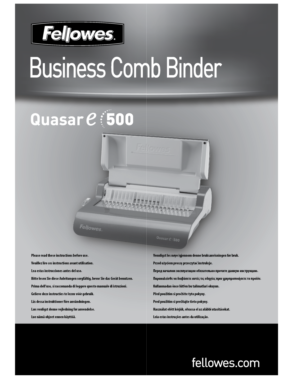 Fellowes QUASAR E500 User Manual