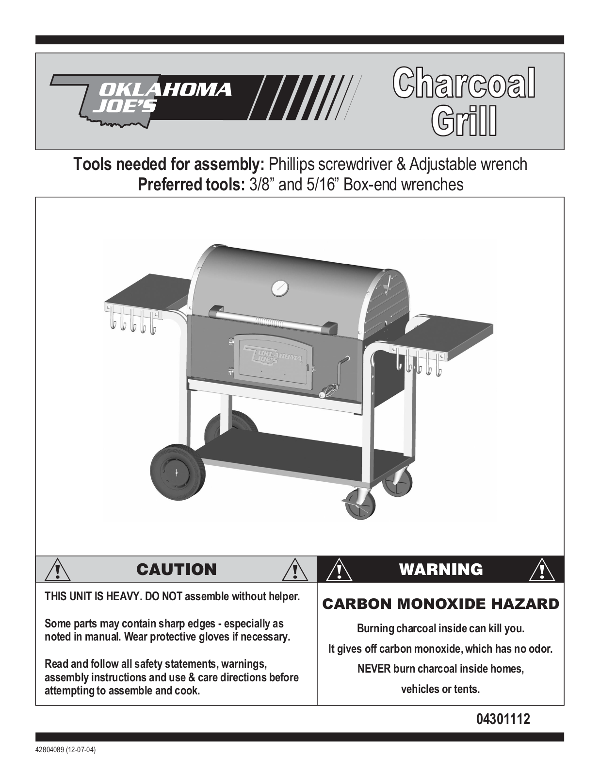 Charbroil 04301112 Owner's Manual