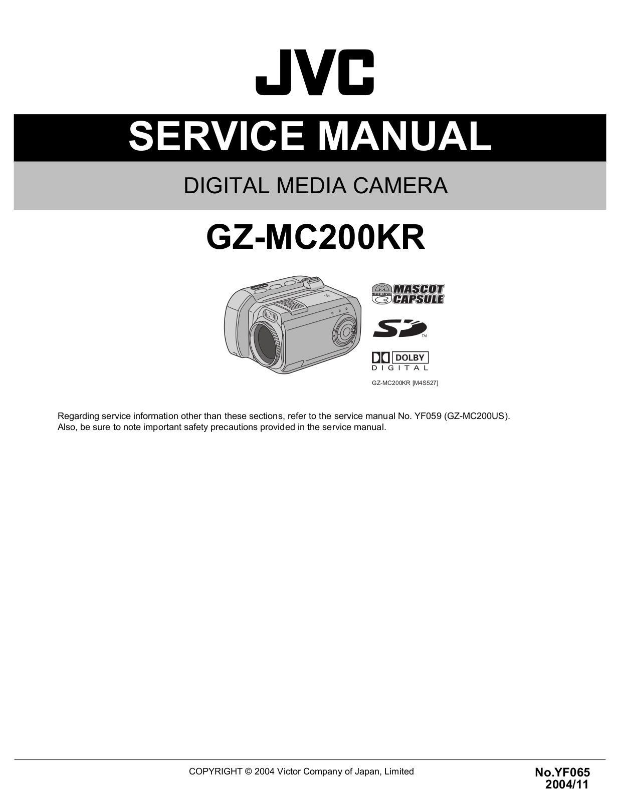 JVC GZ-MC200KR Service Manual