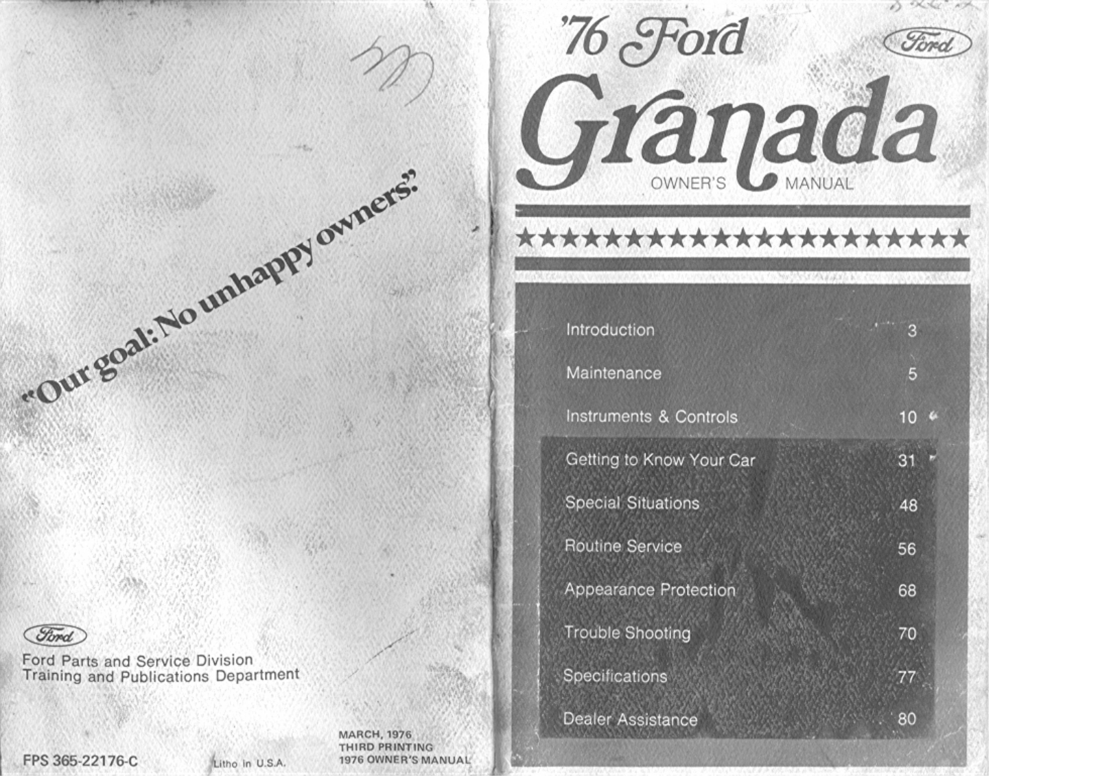 Ford Granada 1976 User Manual