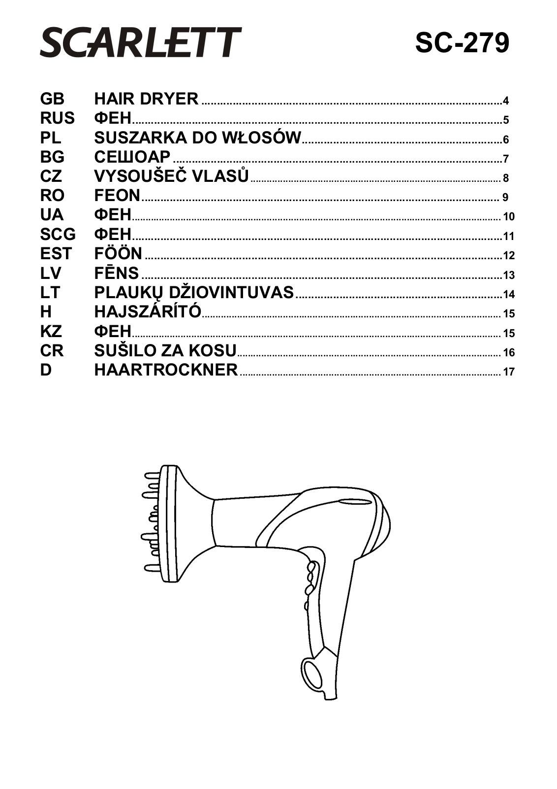 Scarlett SC-279 User Manual