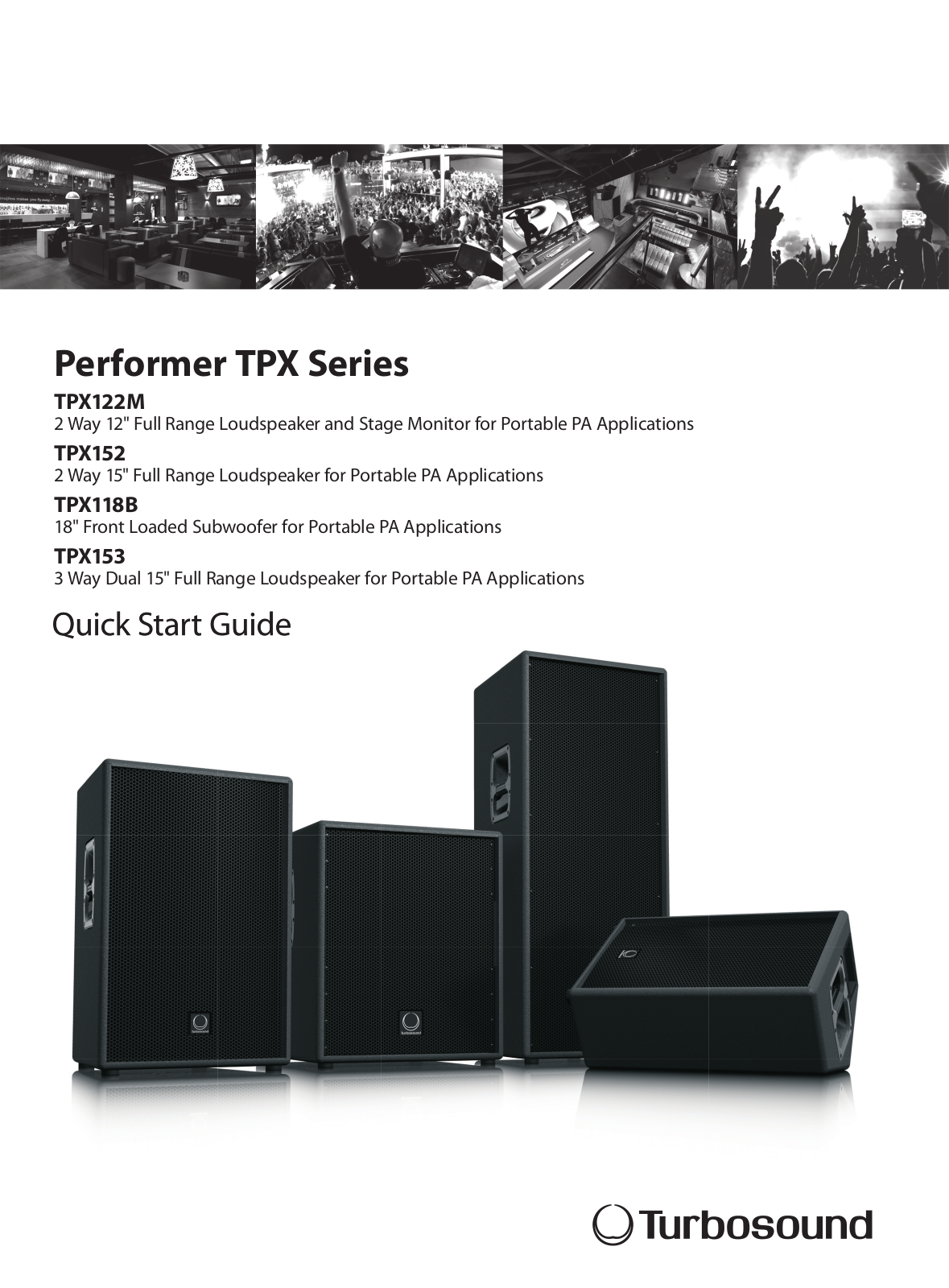 Turbosound TPX152, TPX153, TPX122M, TPX118B User manual