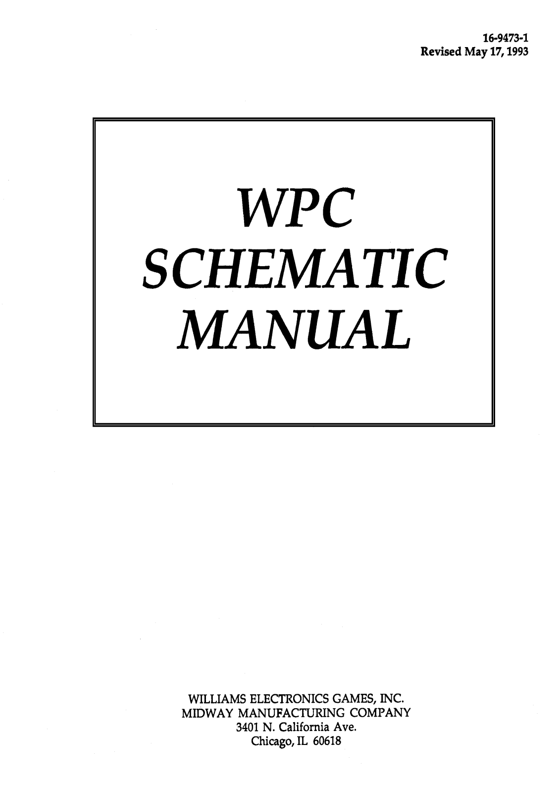 Williams WPC Schematic - ManualMachine.com
