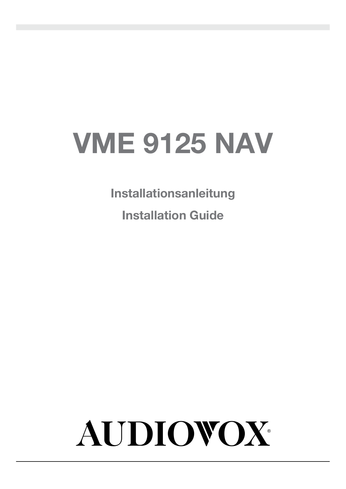 Audiovox VME 9125 NAV Operating Instructions