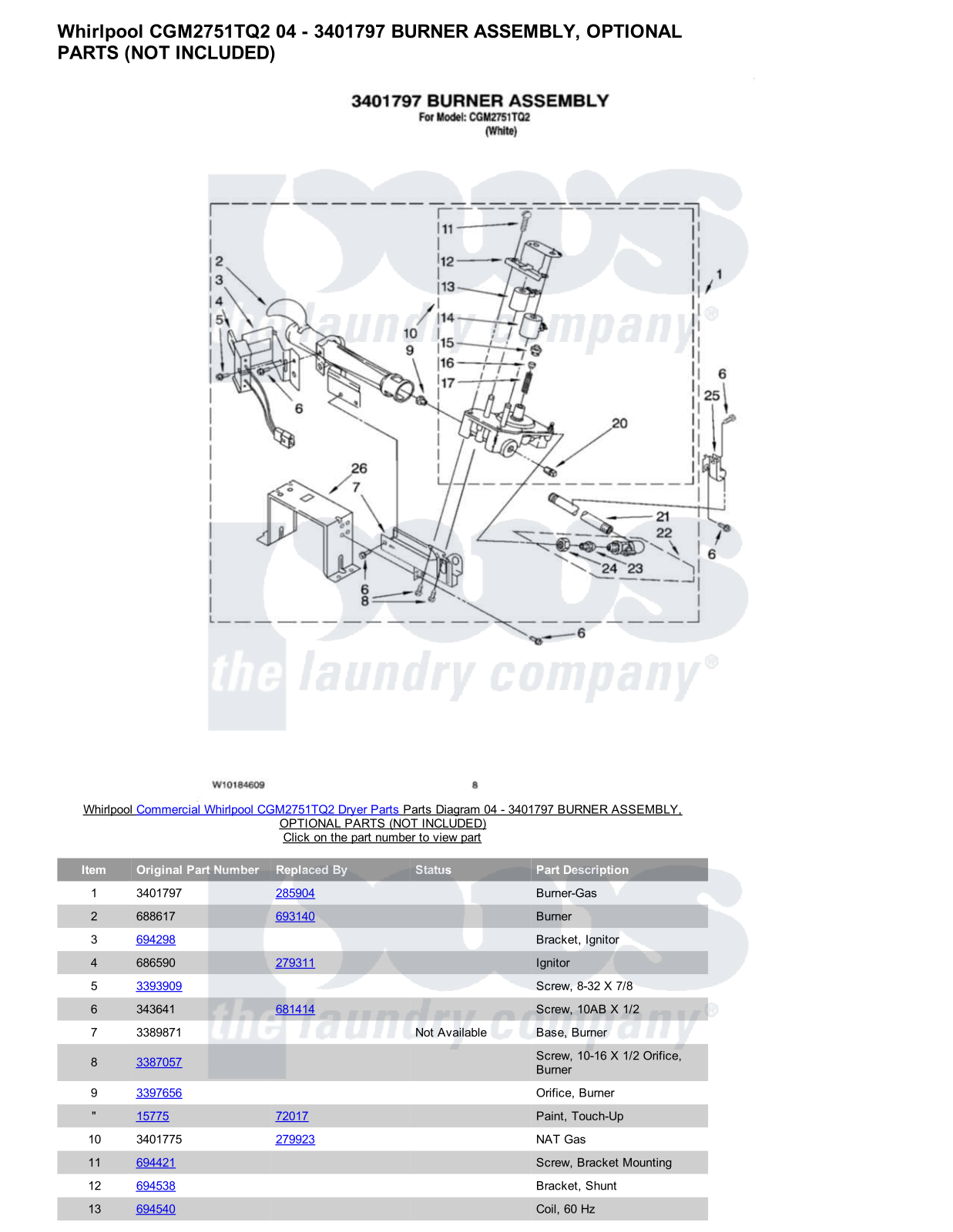 Whirlpool CGM2751TQ2 Parts Diagram