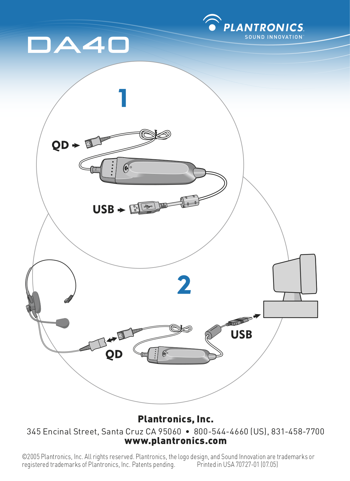 Plantronics DA40 User Manual