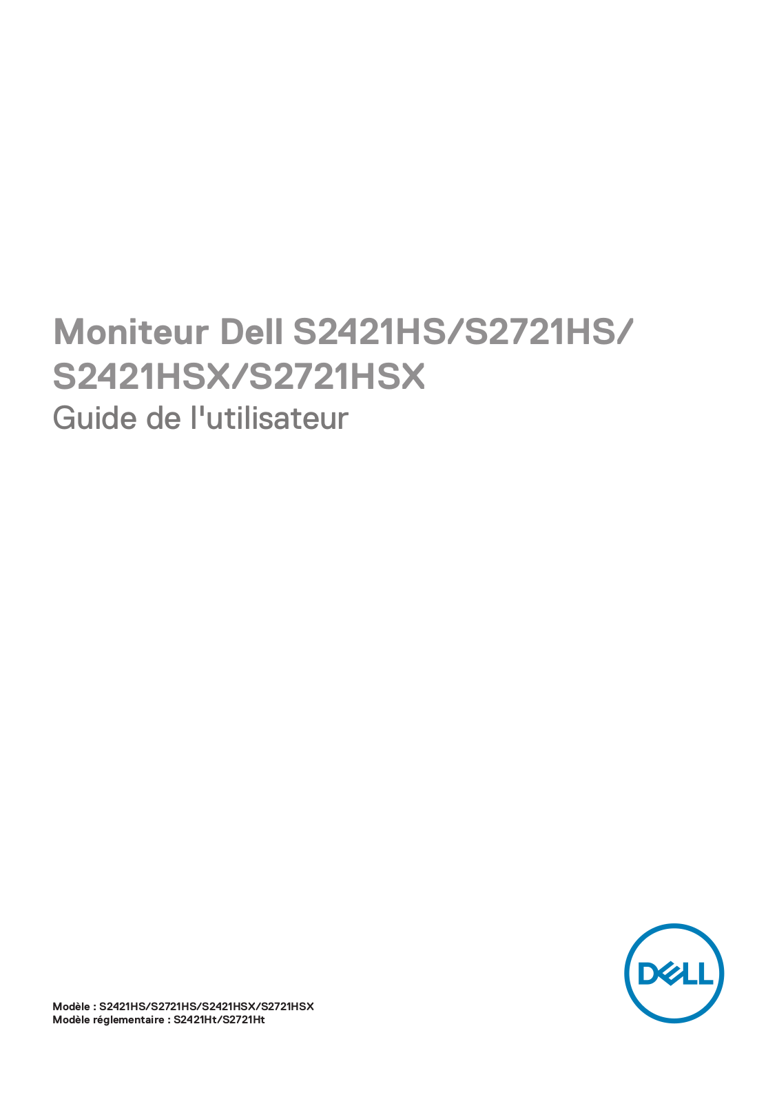 Dell S2421HS, S2721HS, S2421HSX, S2721HSX User guide