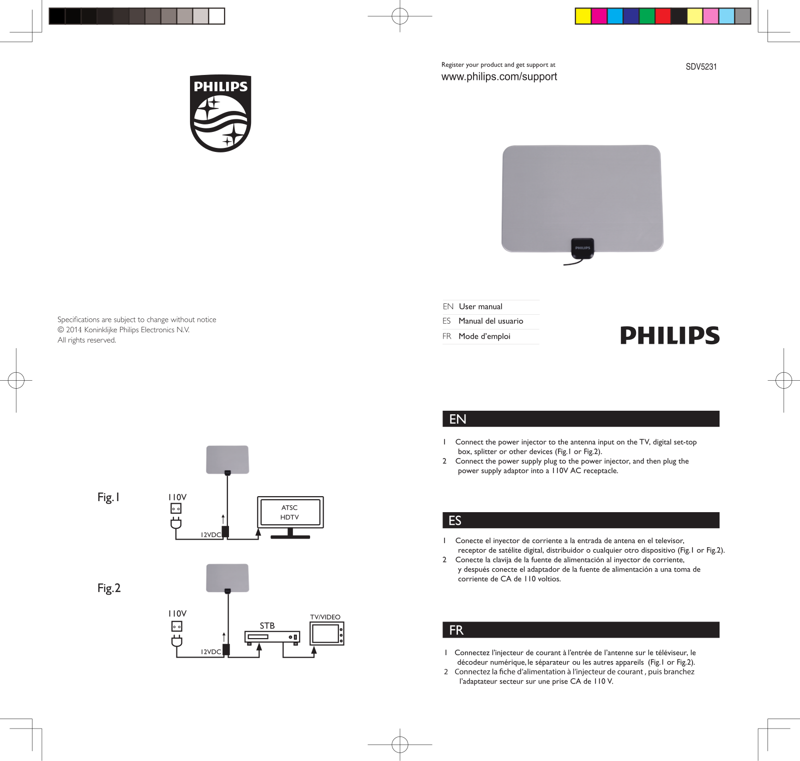 Philips SDV5231/27 User manual