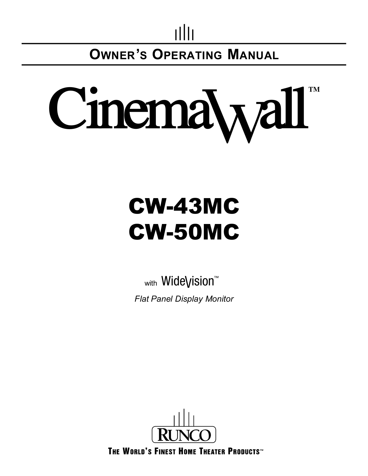 Runco CW-50MC User Manual