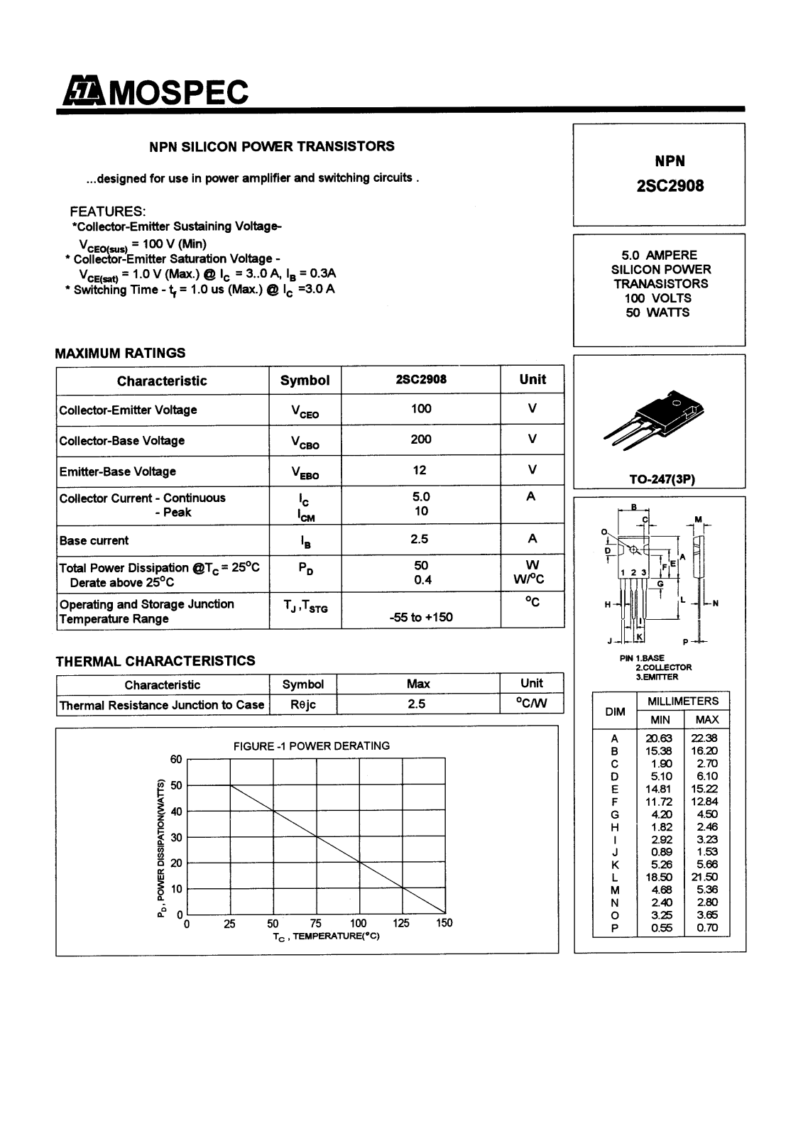 MOSPEC 2SC2908 Datasheet