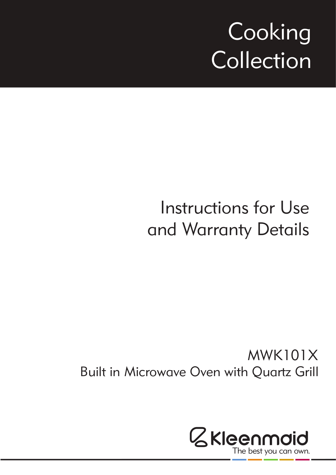 Kleenmaid MWK101X User Manual