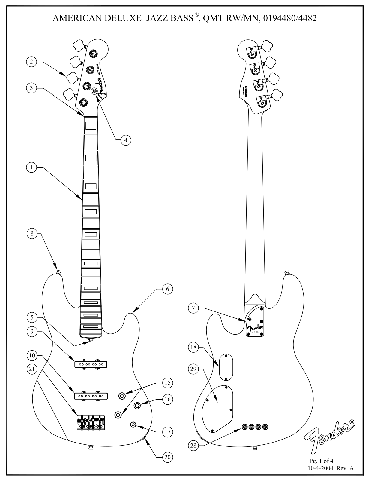 Fender American-Deluxe-Jazz-Bass Service Manual