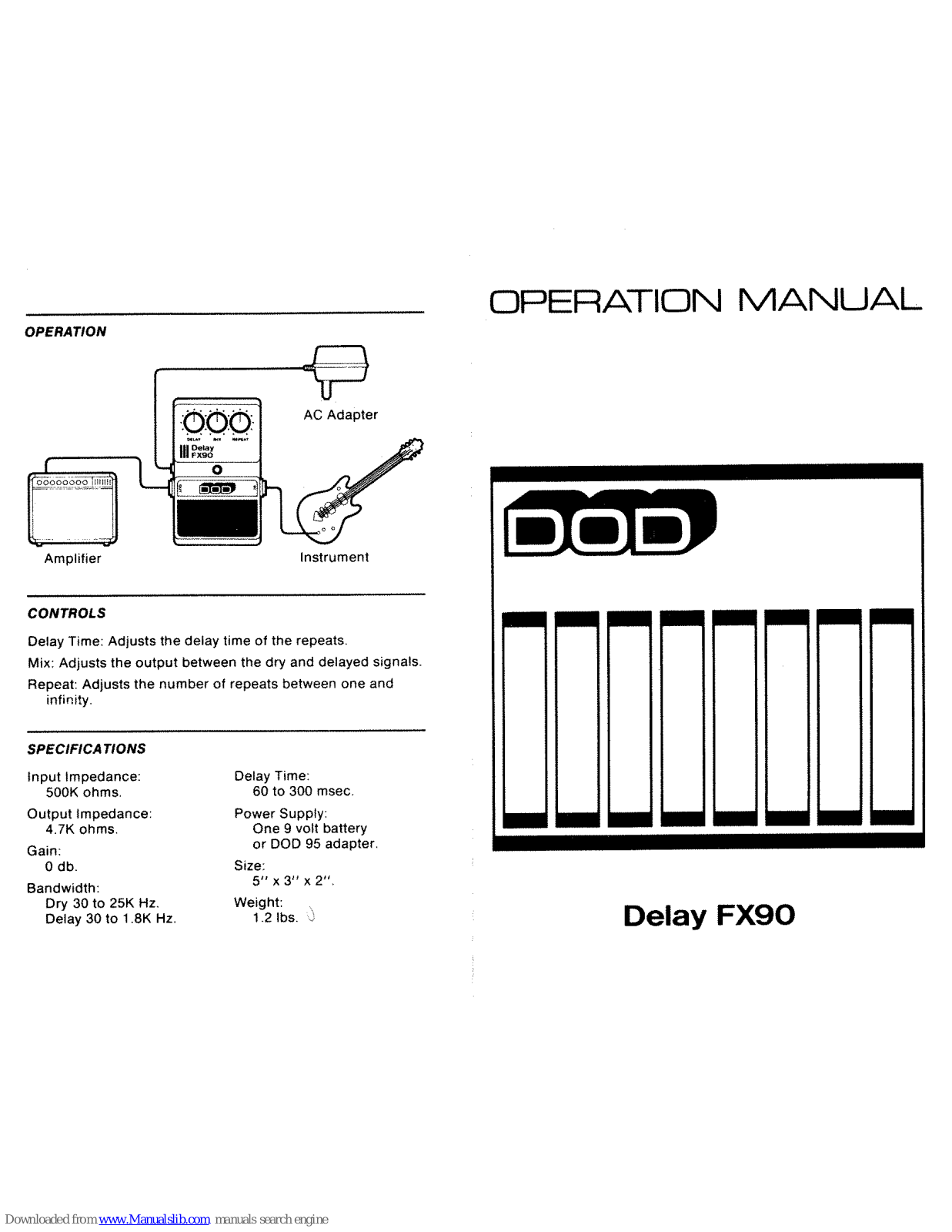 DOD FX90 Delay Operation Manual - ManualMachine.com