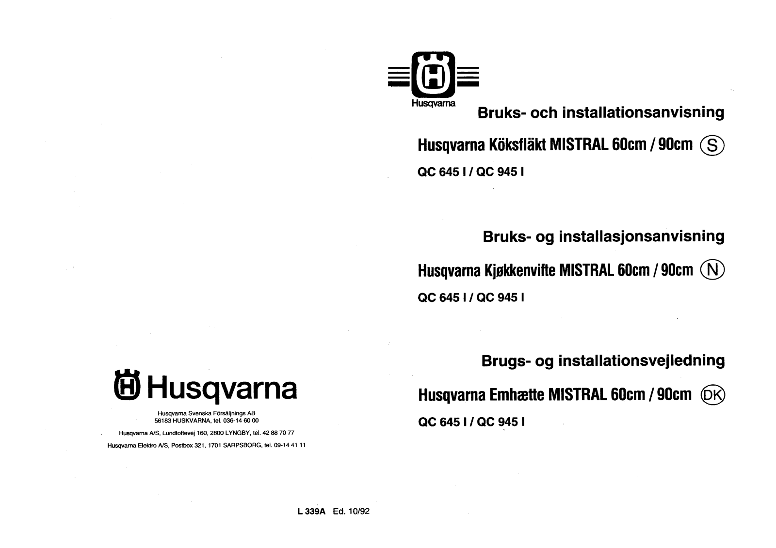 Husqvarna QC645I User Manual