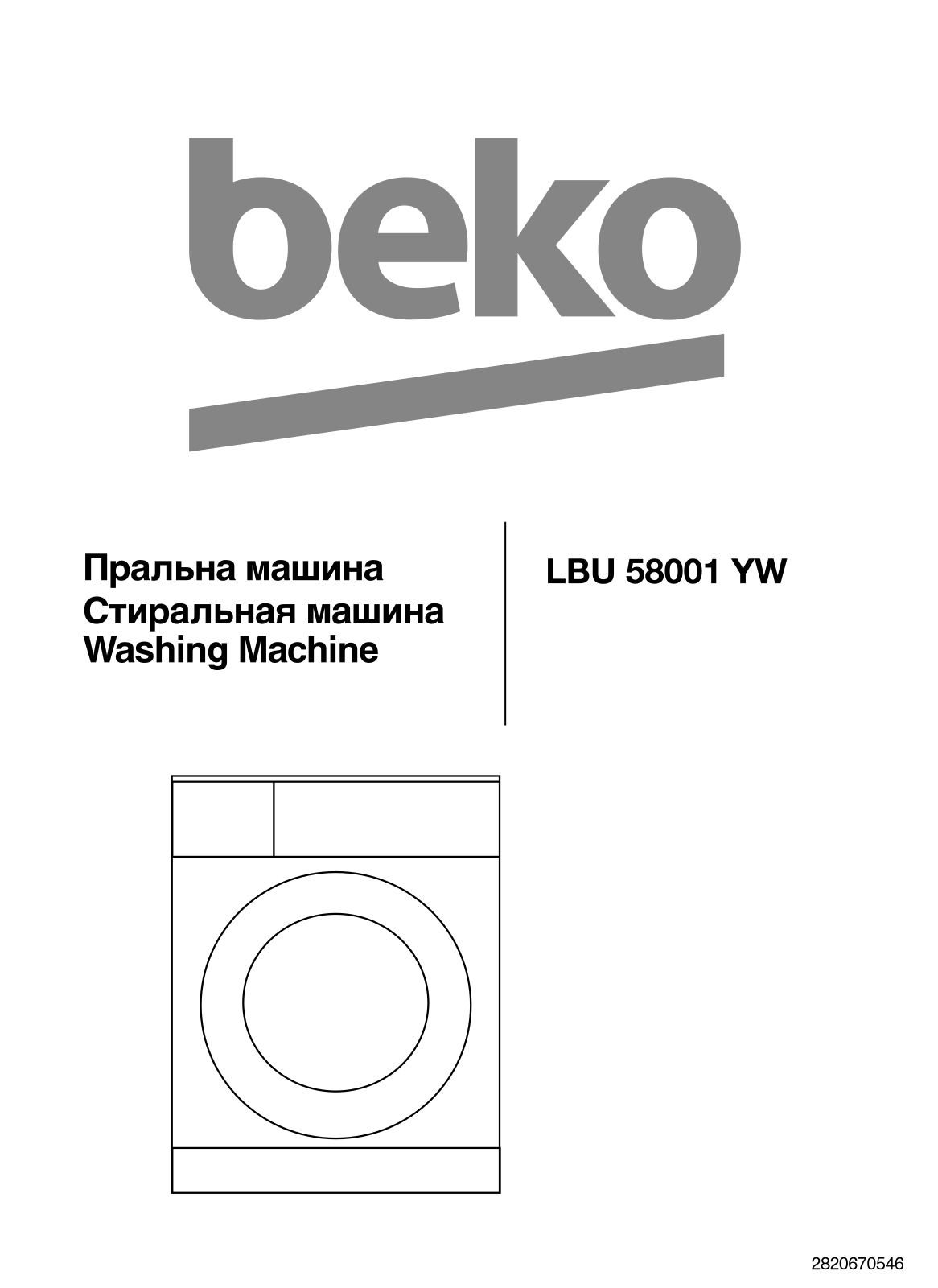 Beko LBU 58001 YW User manual