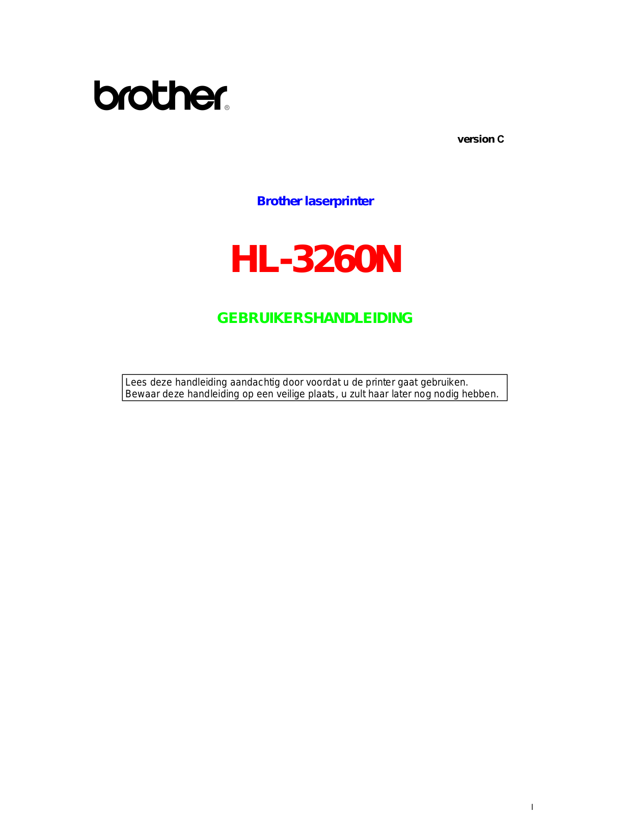 Brother HL-3260N User Guide