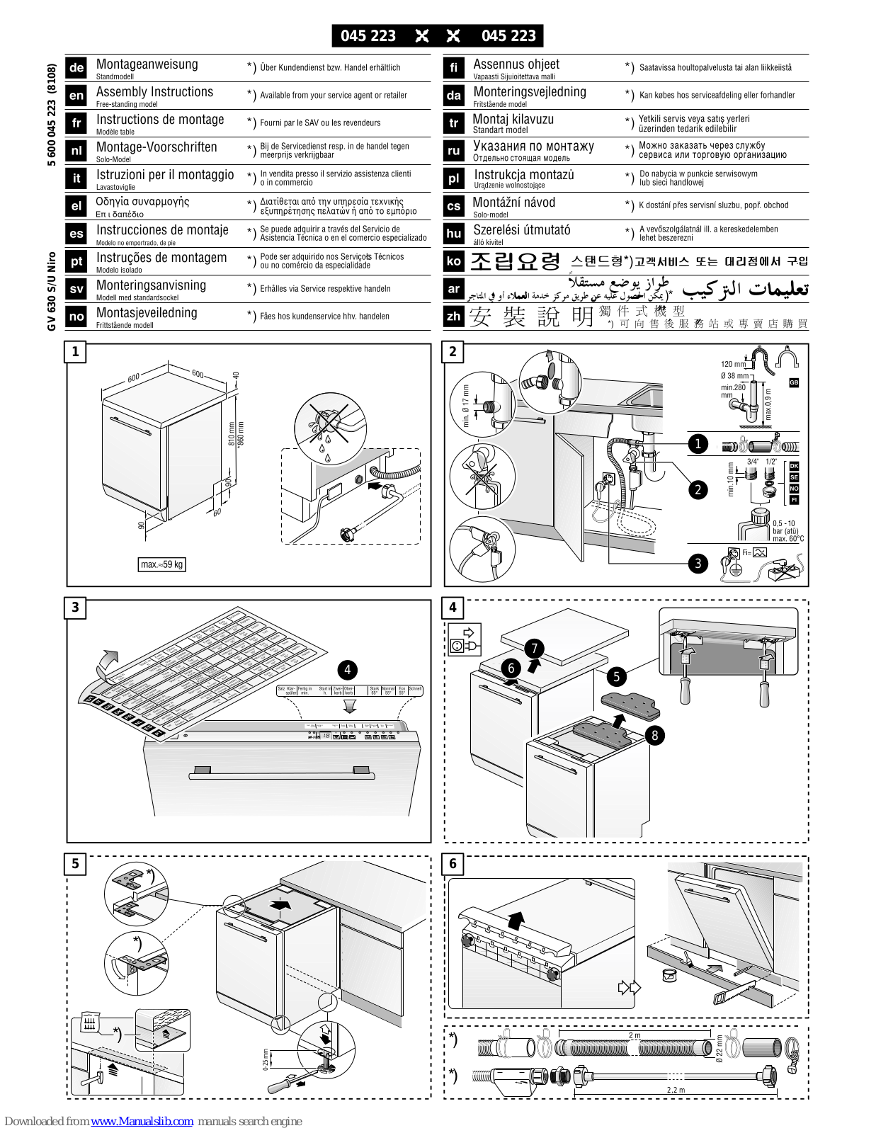 Siemens SE 24031 GB/22 Assembly Instructions Manual