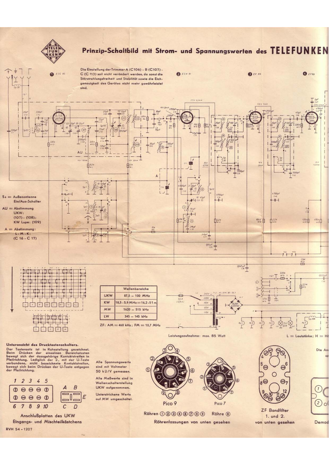 Telefunken Opus-8 Schematic