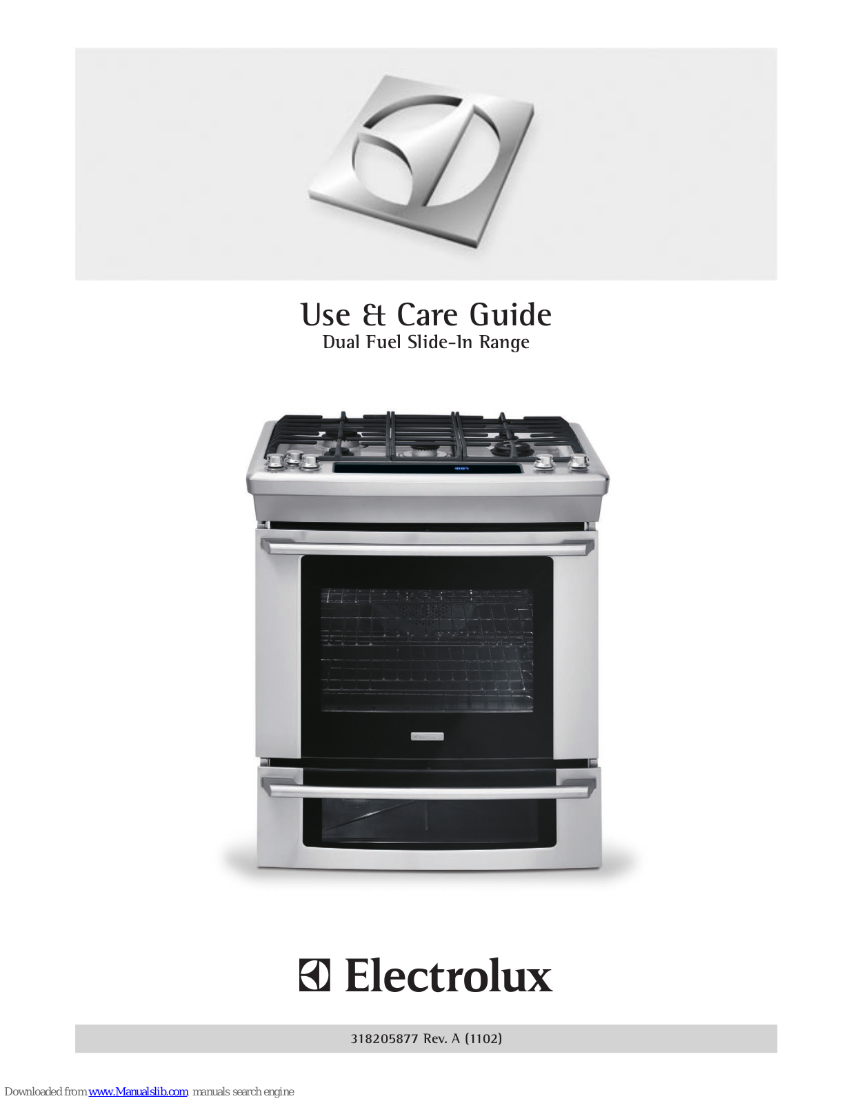 Electrolux Dual Fuel Slide-In Rang Use And Care Manual