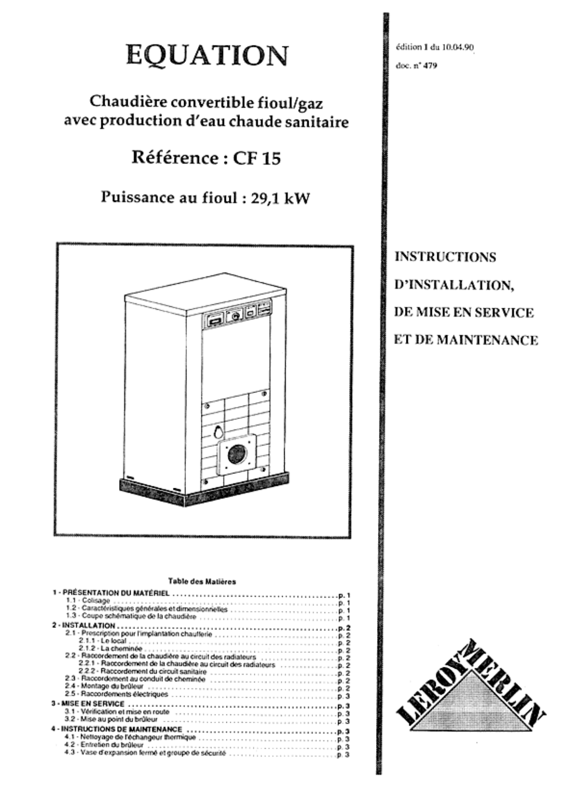 EQUATION CF 15 User Manual