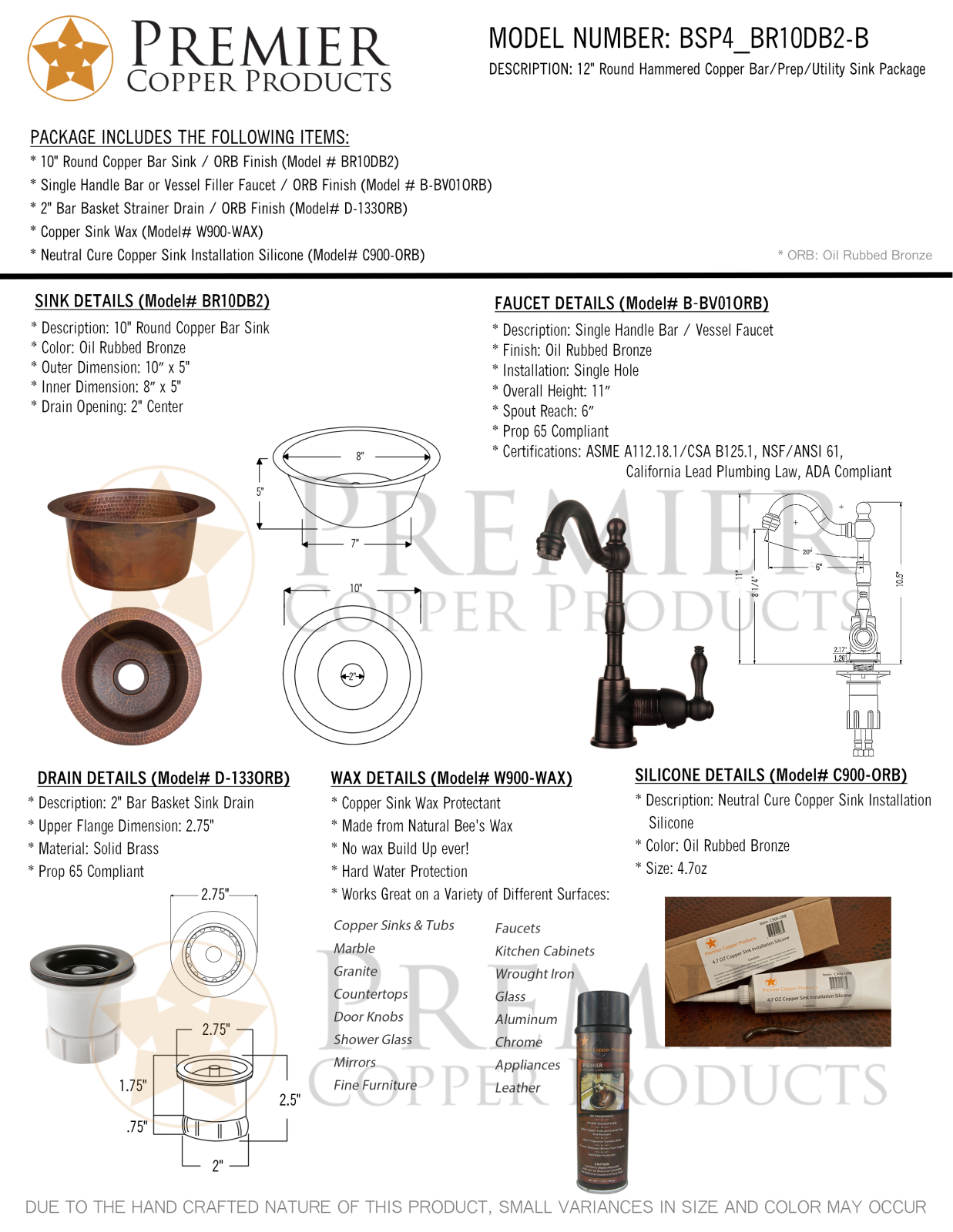 Premier Copper Products IER10065 Specifications - ManualMachine.com