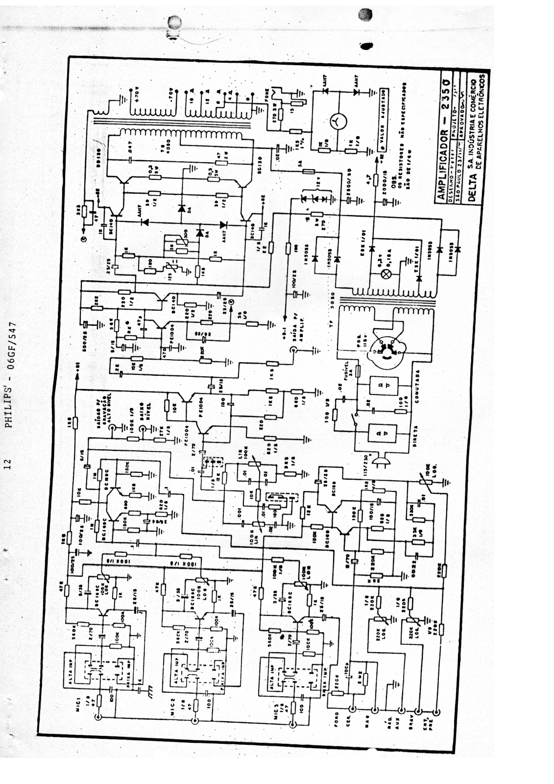 Delta Amplificador 2350 Schematic