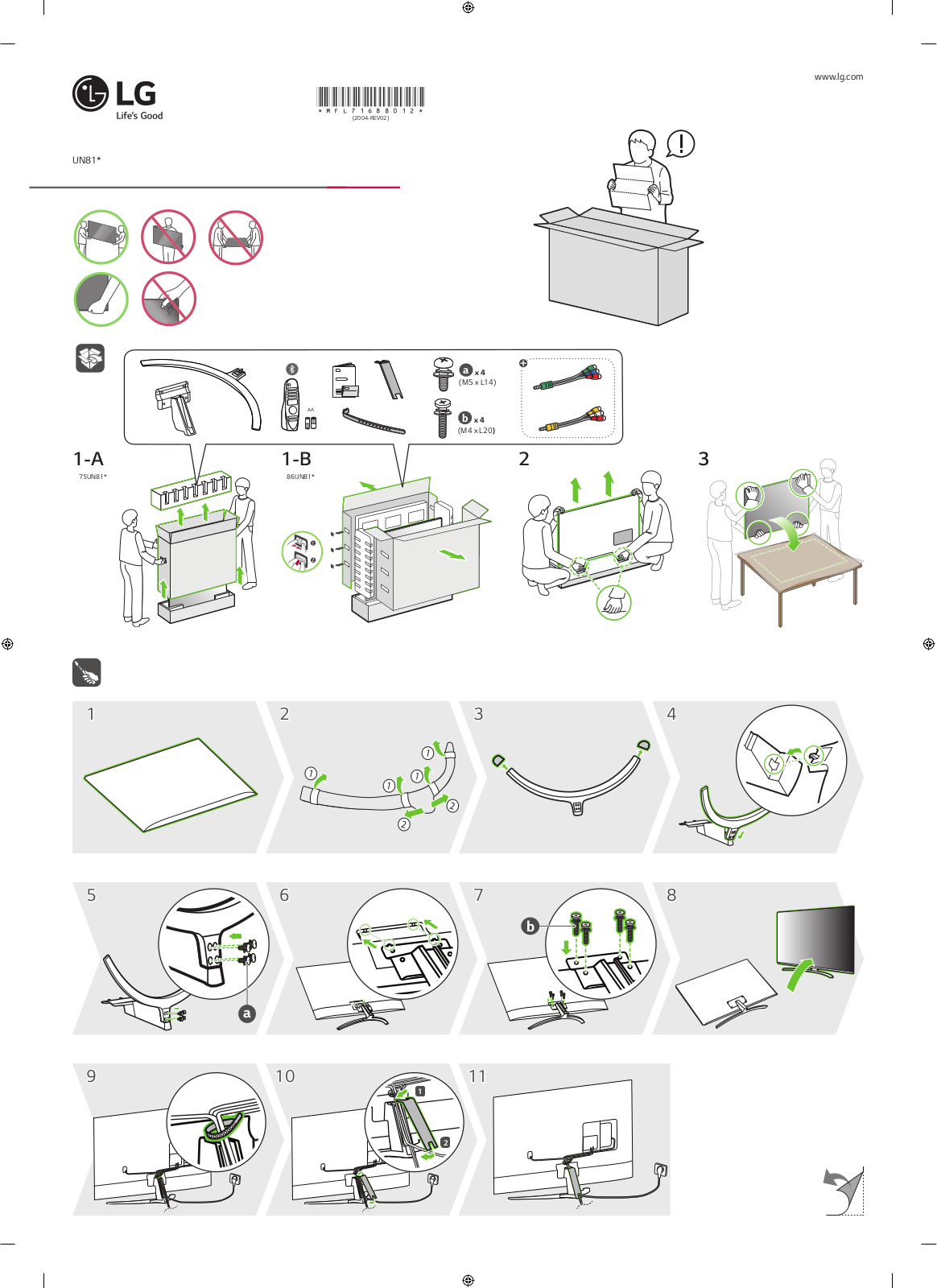 LG 75UN8100PTB Quick Setup Guide