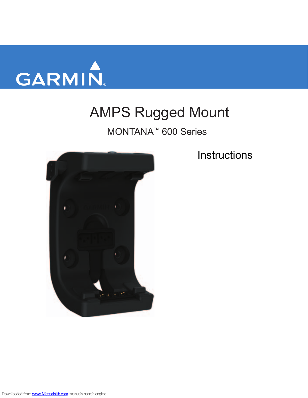 Garmin AMPS Rugged Mount Instructions Manual