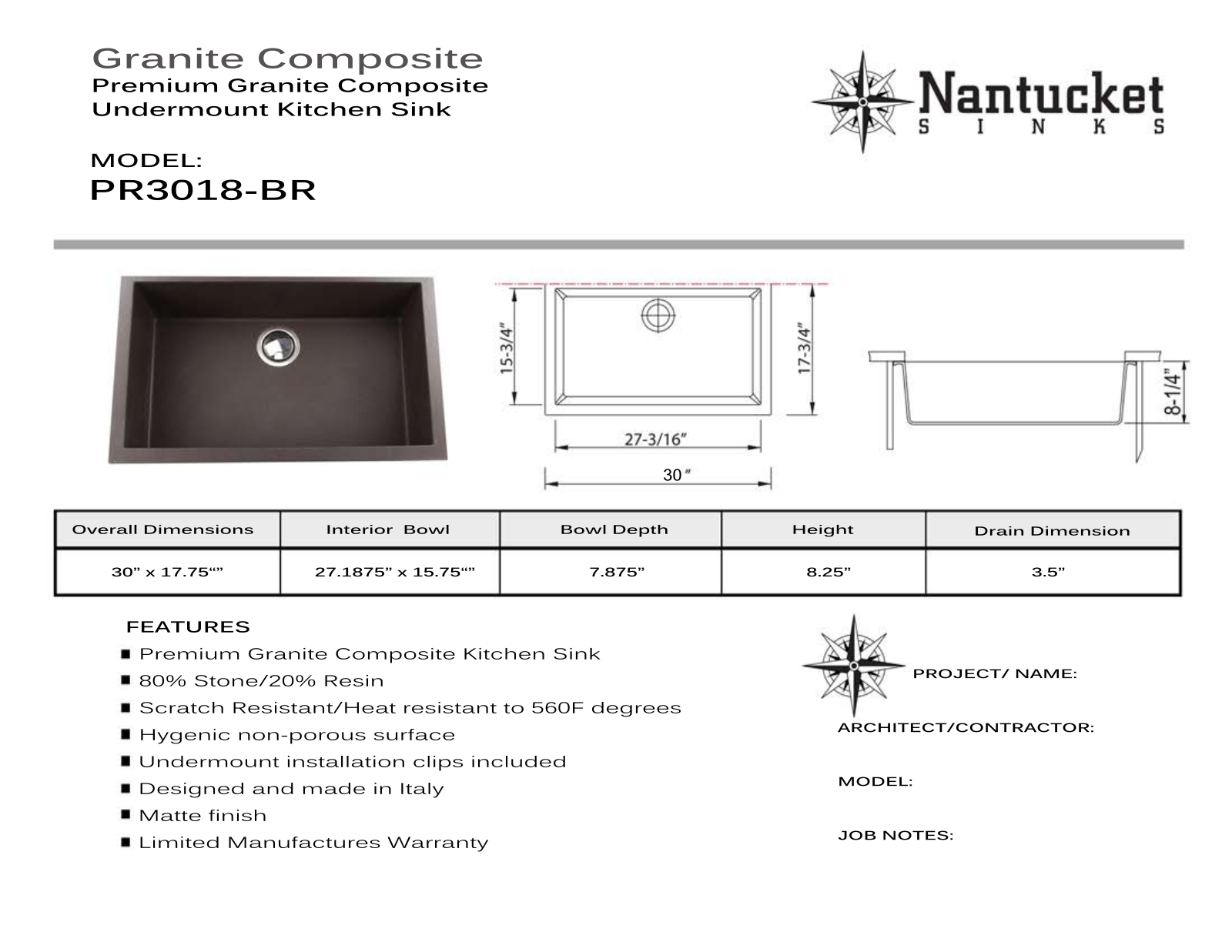 Nantucket PR3018BR User Manual