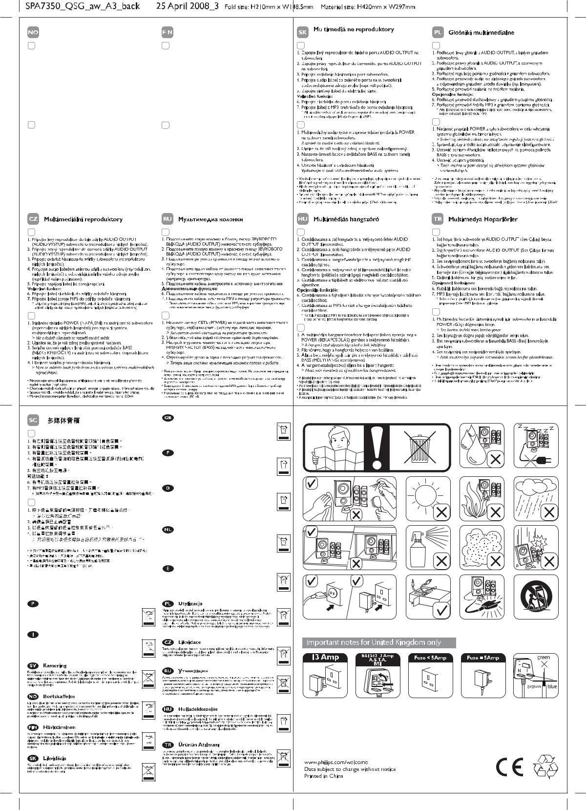 PHILIPS SPA 7350 User Manual