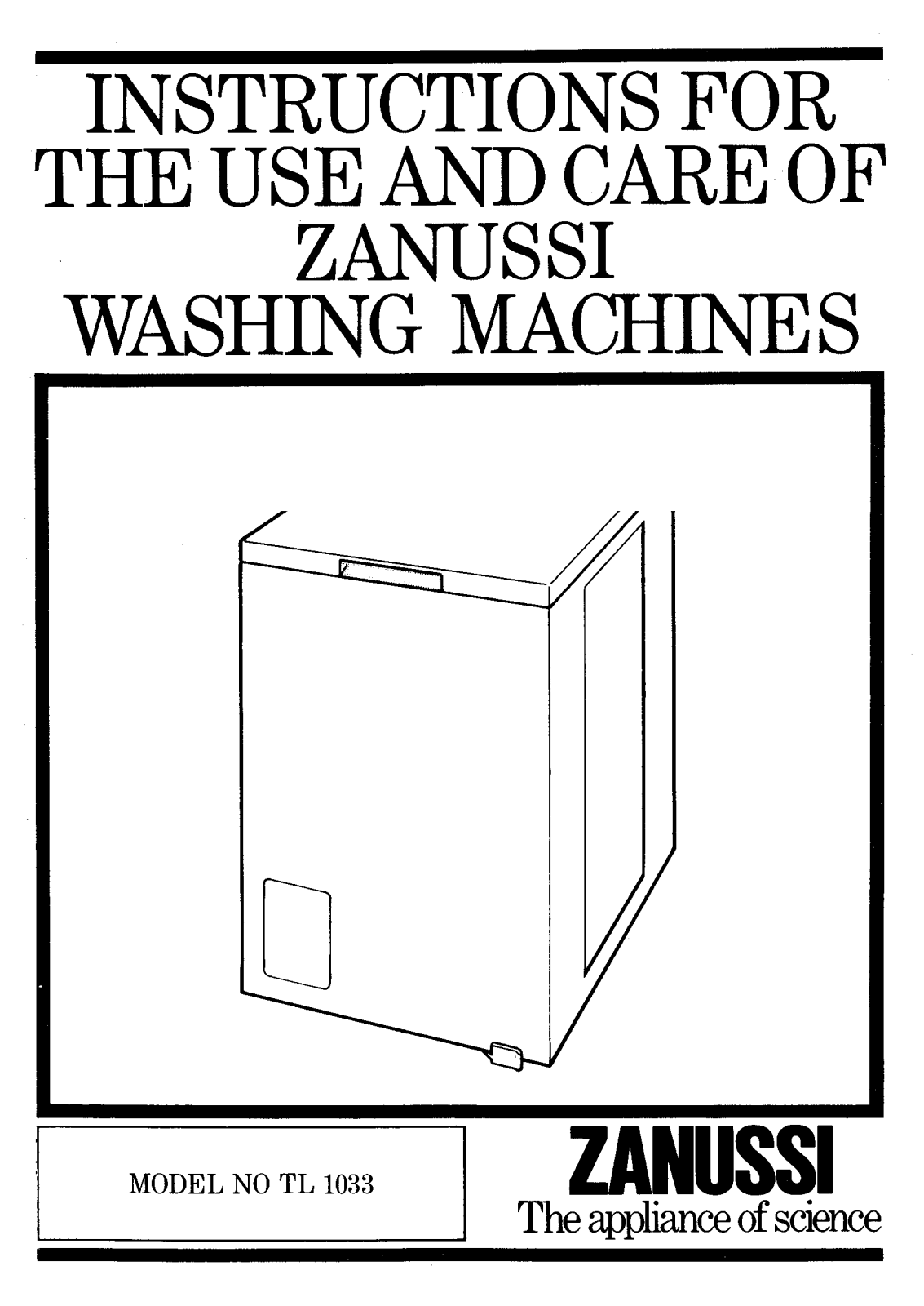 Zanussi TL1033 User Manual