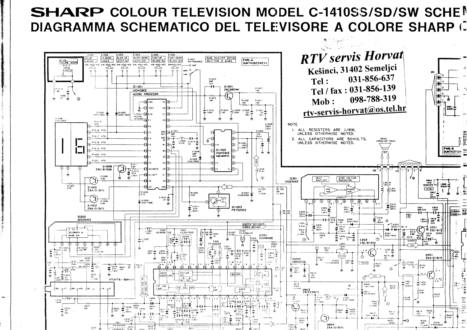 SHARP C-1410 Schematics