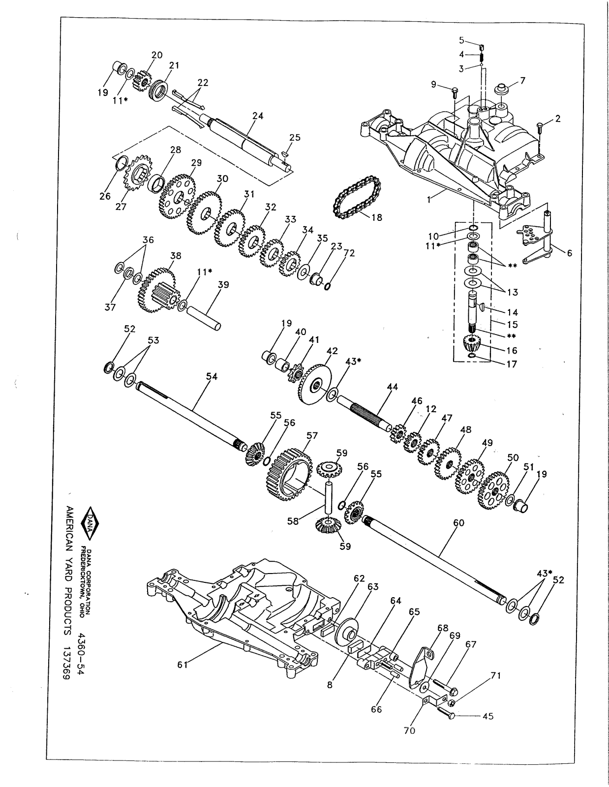 Dana 4360-54 Parts List