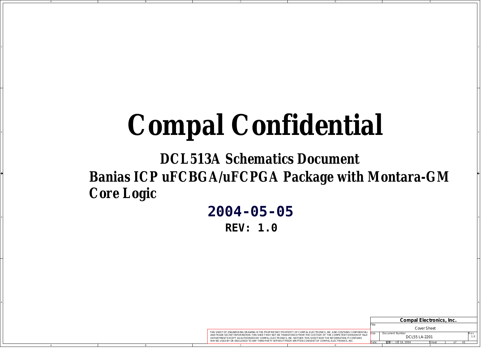 Compal LA-2201 DCL55, Extensa 2900E, TravelMate 290E, TravelMate 291, Rising Sun 150 Schematic
