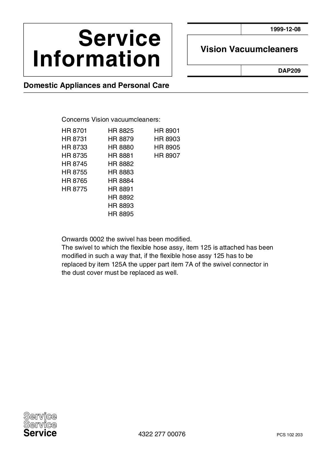 Philips DAP209 Service Manual