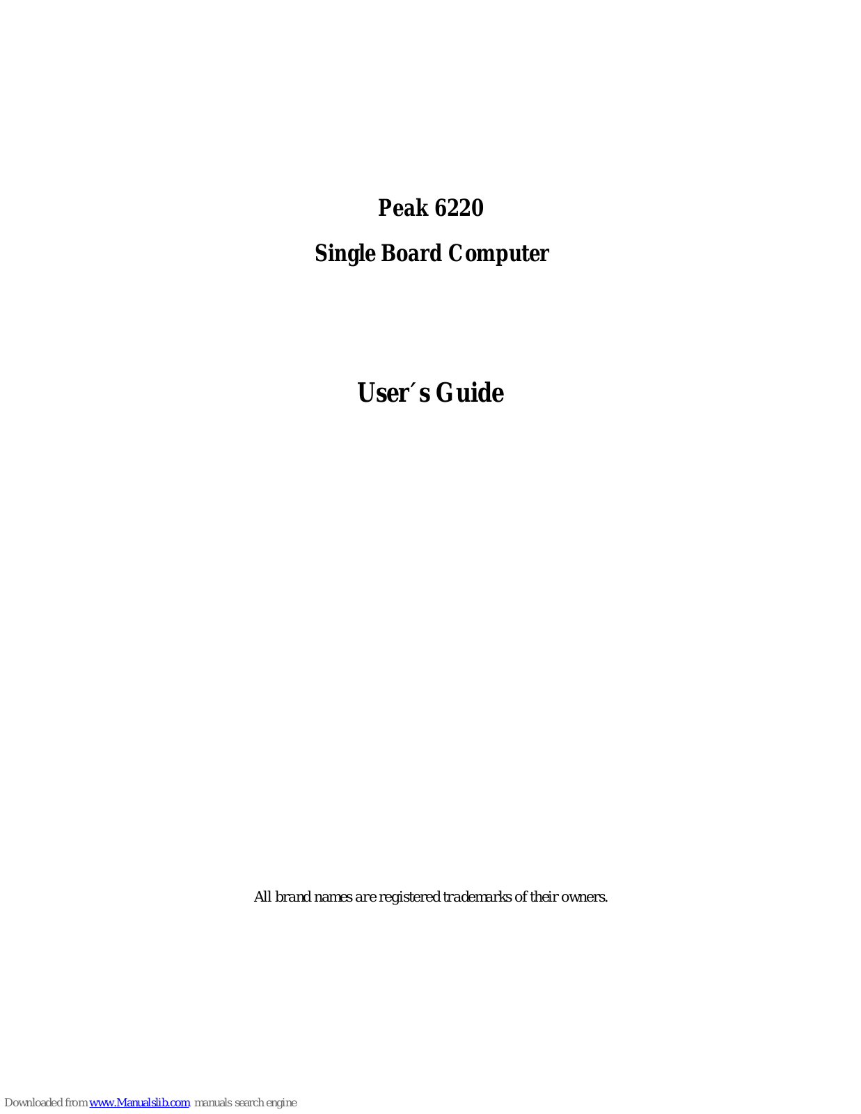 Vox Technologies Peak 6220 User Manual