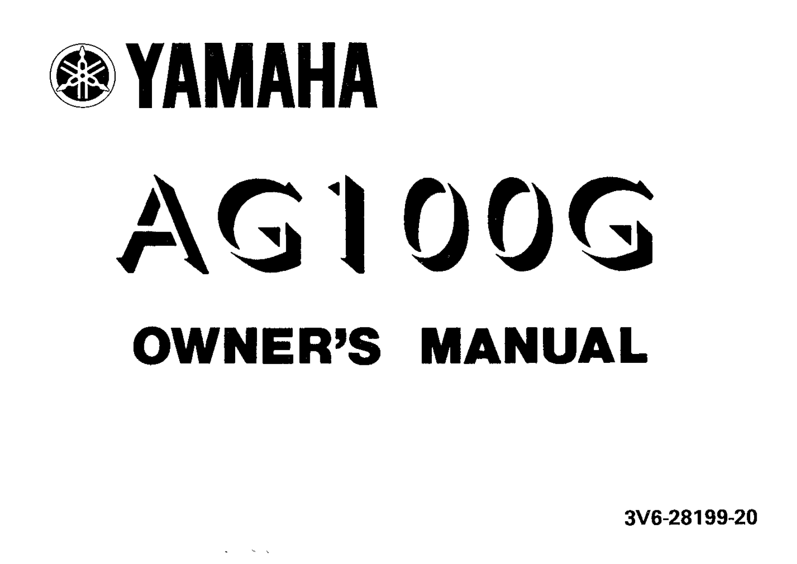 Yamaha AG100 G Owner's manual