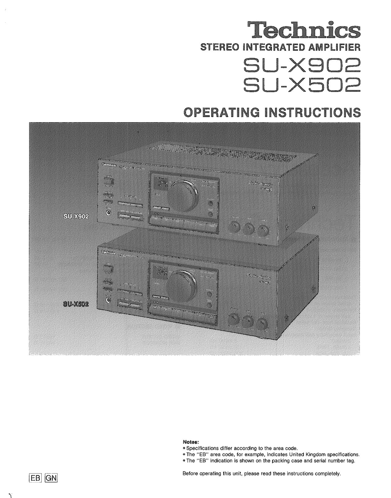 Panasonic SU-X902, SU-X502 User Manual