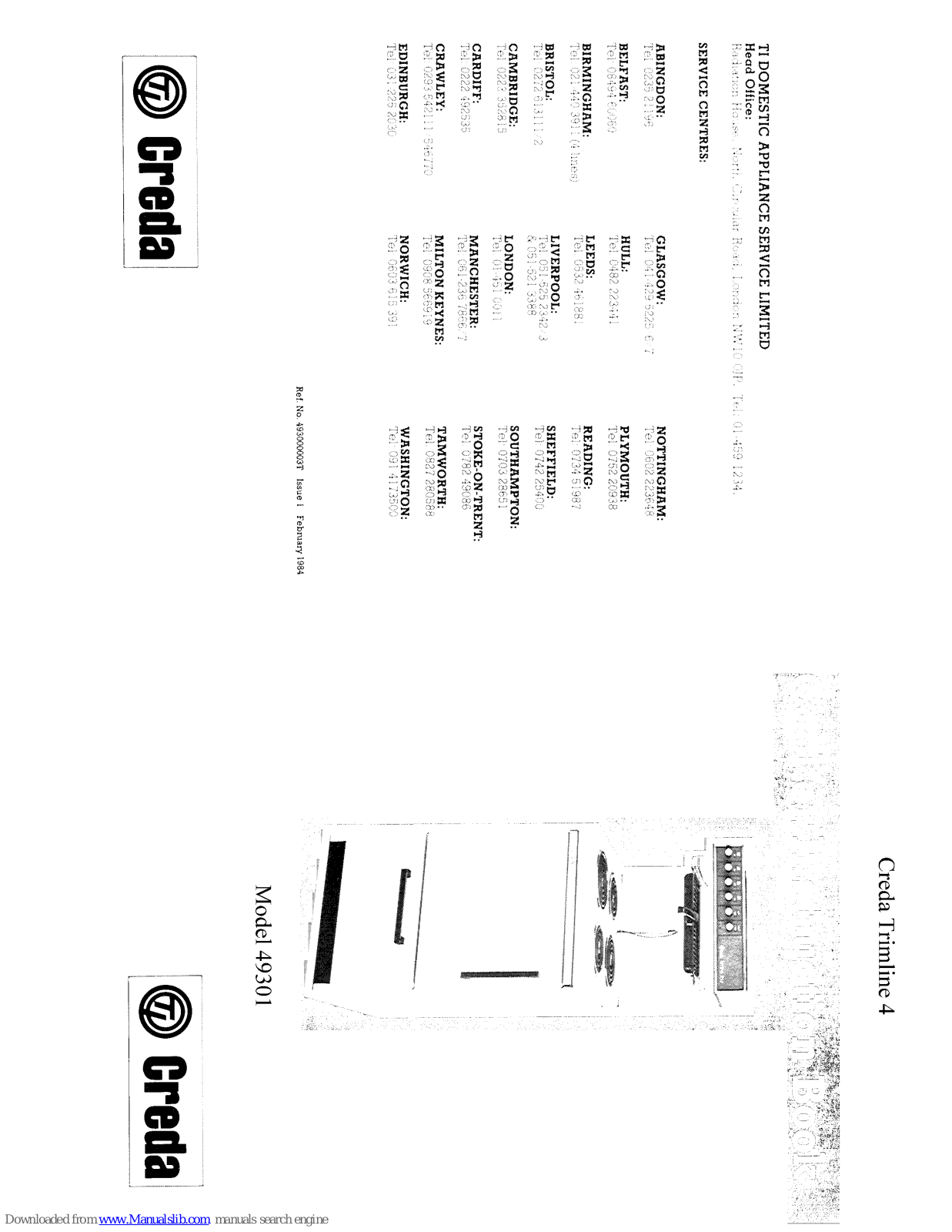 Creda Trimline 4, 49301 User Manual