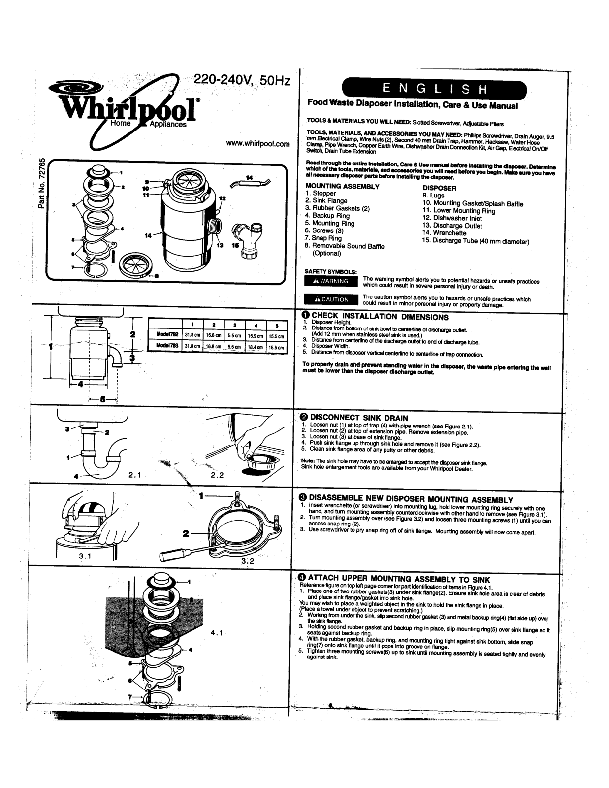 Whirlpool AMB 782 Service Manual