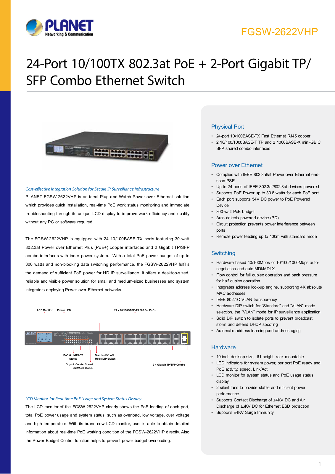 Planet FGSW-2622VHP User Manual