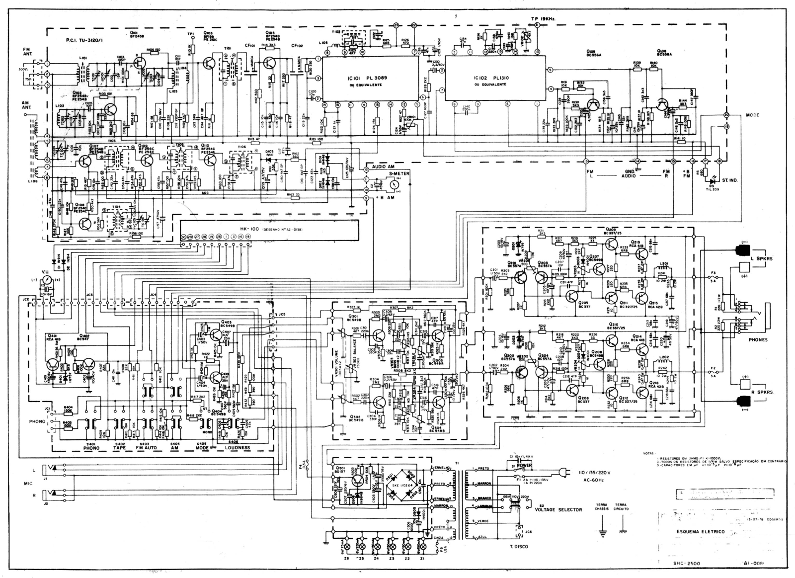 CCE SHC-2500 Schematic