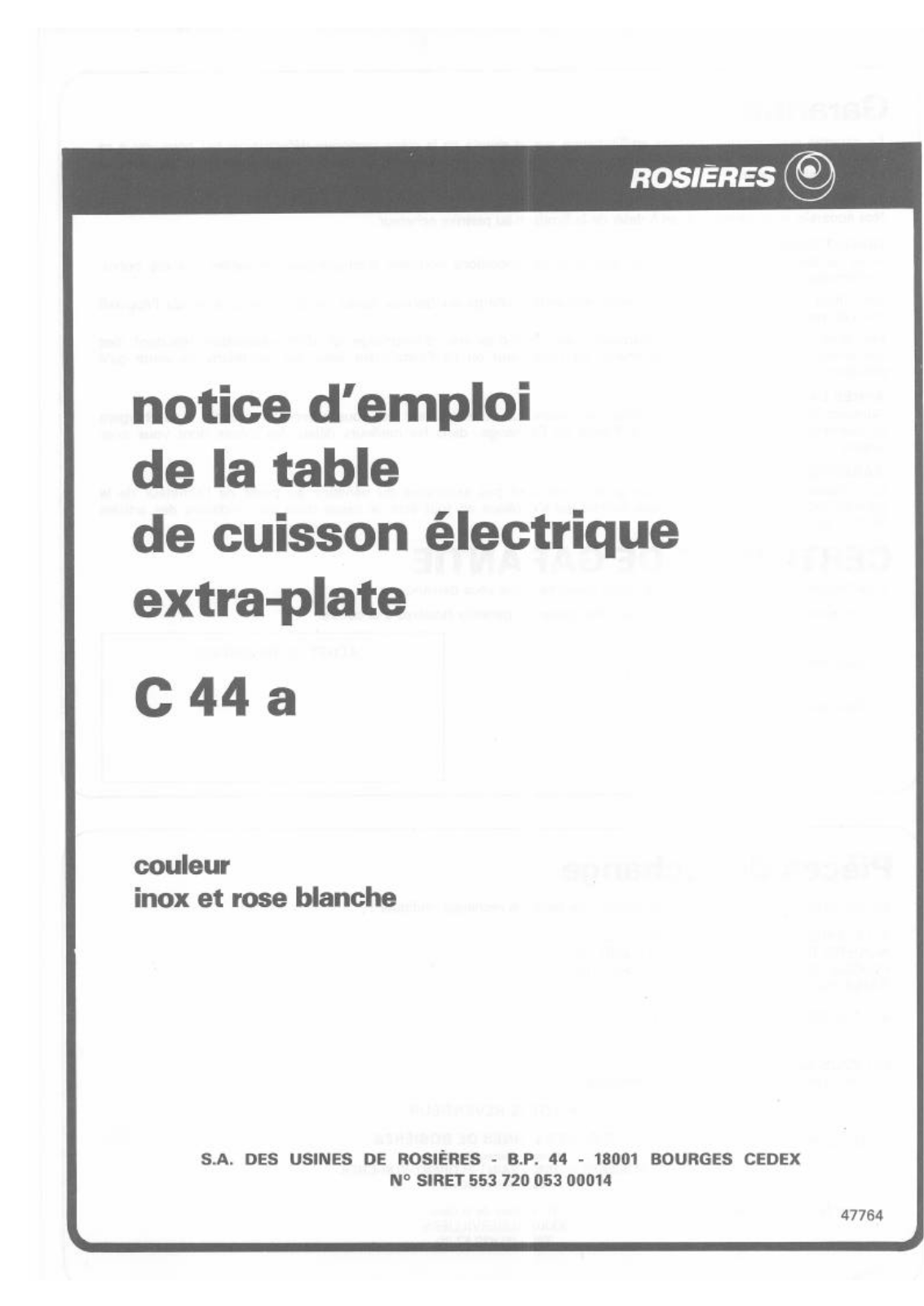 ROSIERES C 44 A User Manual