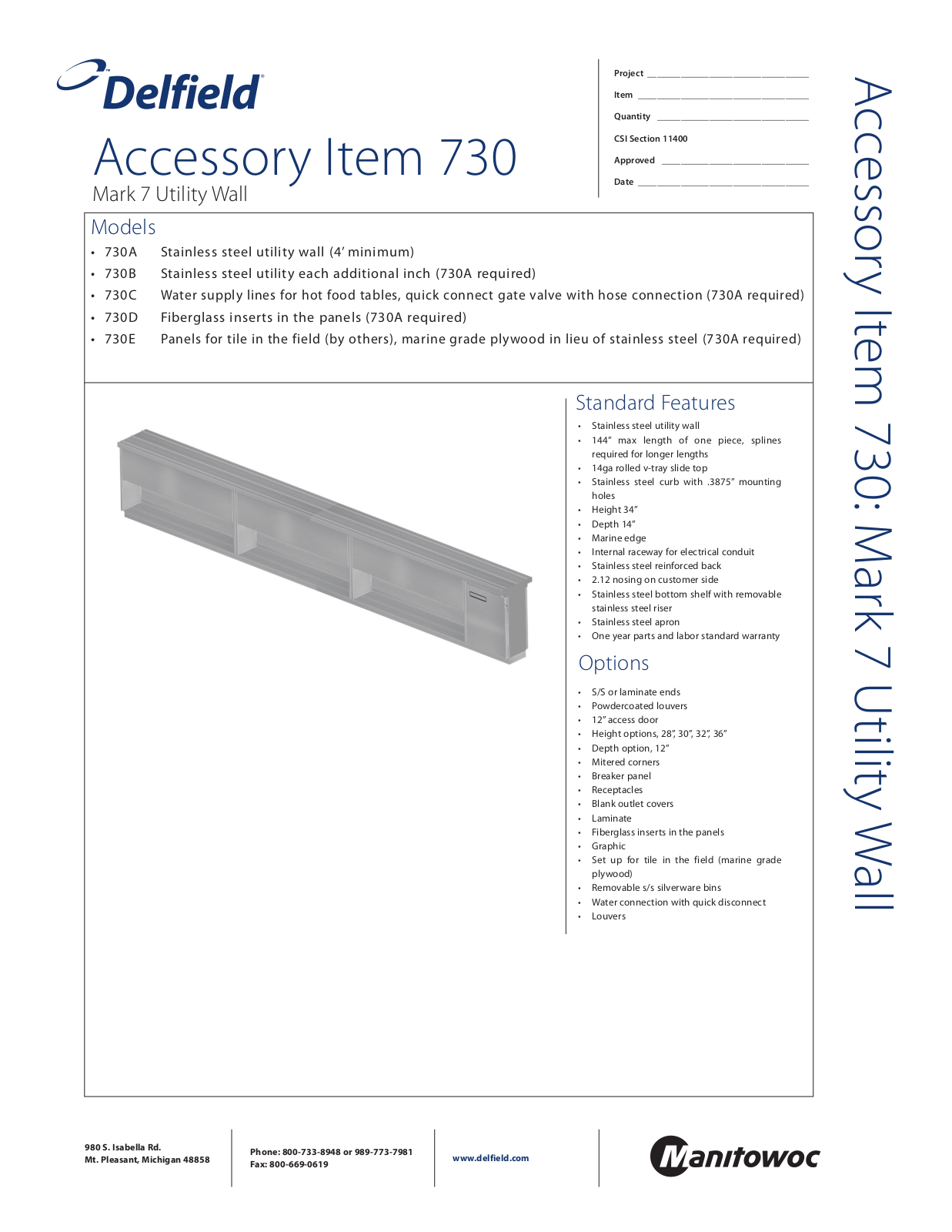 Delfield 730C User Manual