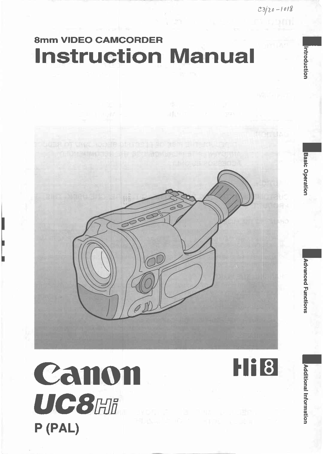 Canon UC 8 Hi User Manual