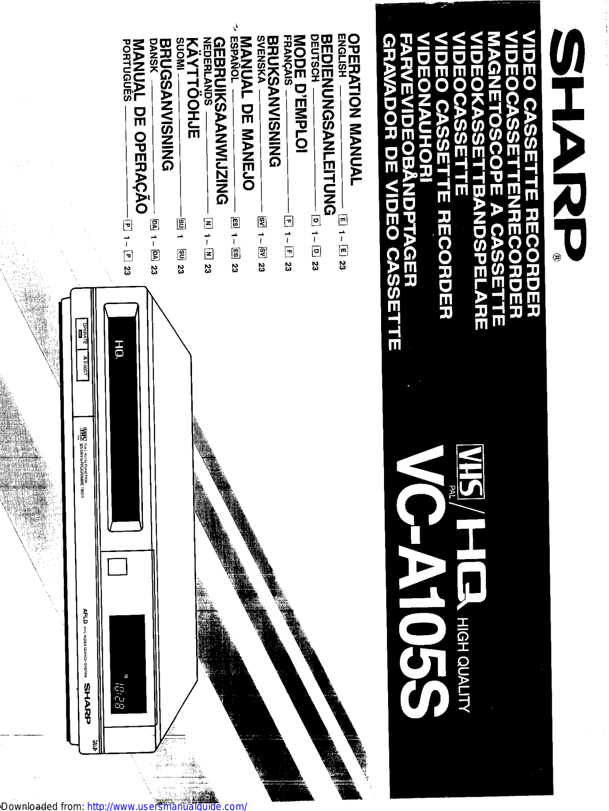 SHARP VC-A105S User Manual